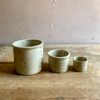 Set Of French Ceramic Cheese Moulds / Faisselle