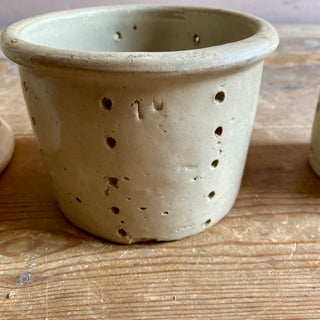 Set Of French Ceramic Cheese Moulds / Faisselle
