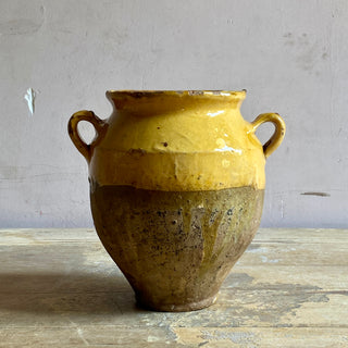 Antique Yellow Glazed Confit Pot - Small