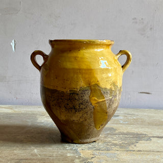 Antique Yellow Glazed Confit Pot - Small