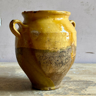 Antique Yellow Glazed Confit Pot - Small