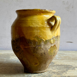 Antique Yellow Glazed Confit Pot - Small