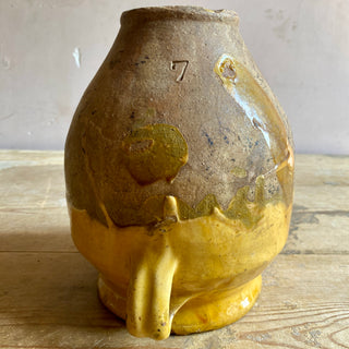 Antique Yellow Glazed Confit Pot - Small