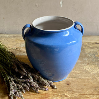 Antique French Blue Glazed Martres-Tolosane Confit Pot