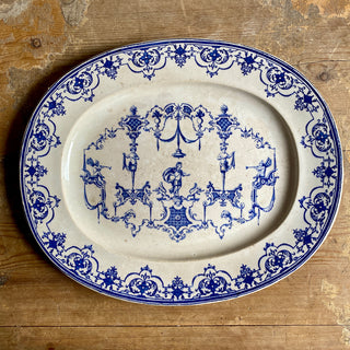 Antique French Floral Serving Platter