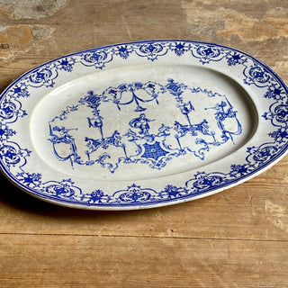Antique French Floral Serving Platter