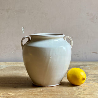 Antique French White Glazed Martres-Tolosane Confit Pot