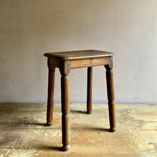 Antique French Oak Country Stool