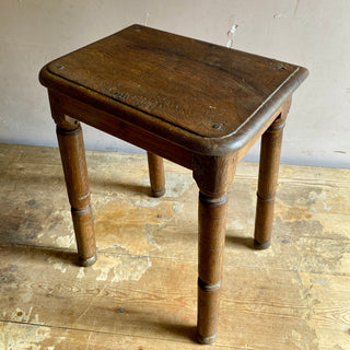 Antique French Oak Country Stool