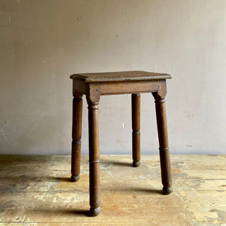 Antique French Oak Country Stool