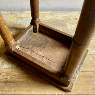 Antique French Oak Country Stool