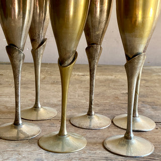 Metal Champagne Flutes - Set of Six