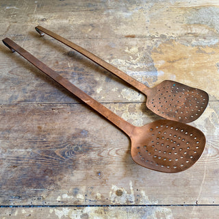 Pair Of Antique Copper Skimmers