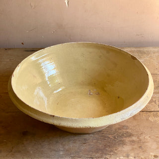 Antique Yellow Tian Bowl In Rare Shape