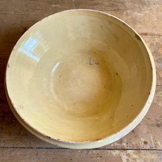 Antique Yellow Tian Bowl In Rare Shape