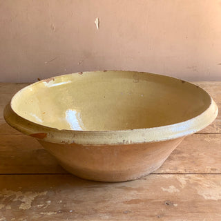 Antique Yellow Tian Bowl In Rare Shape
