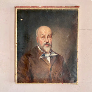 Antique Portrait Oil On Canvas