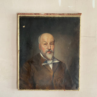 Antique Portrait Oil On Canvas