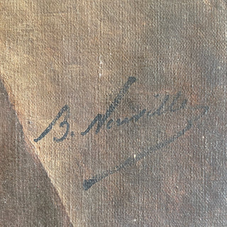 Antique Portrait Oil On Canvas