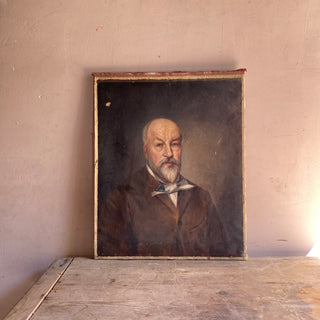 Antique Portrait Oil On Canvas