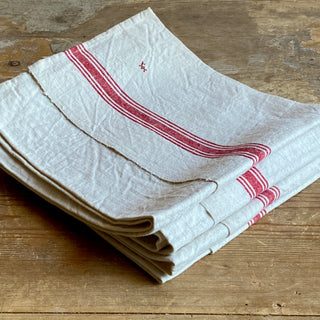 Set Of Three Extra Large Vintage French Linen Tea Towels