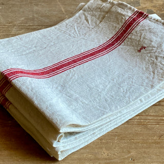 Set Of Three Extra Large Vintage French Linen Tea Towels