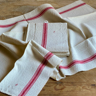 Set Of Three Extra Large Vintage French Linen Tea Towels