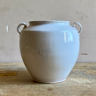 Antique French White Glazed Martres-Tolosane Confit Pot
