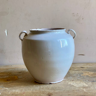 Antique French White Glazed Martres-Tolosane Confit Pot