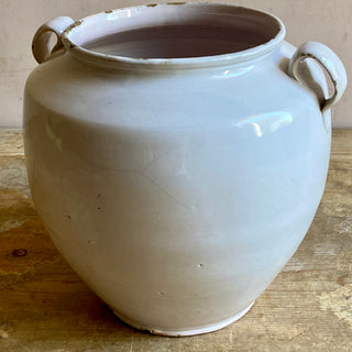 Antique French White Glazed Martres-Tolosane Confit Pot