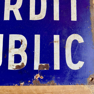 Vintage French Chantier Interdit metal Sign
