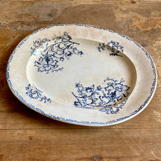 Antique French Large Floral Serving Platter