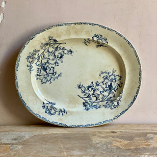 Antique French Large Floral Serving Platter
