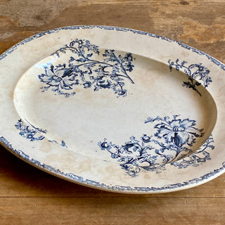 Antique French Large Floral Serving Platter