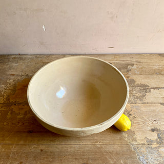 Vintage French Stoneware Mixing Bowl - Very Large
