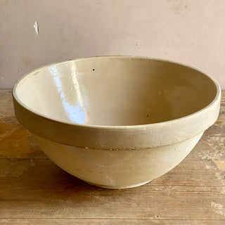 Vintage French Stoneware Mixing Bowl - Very Large