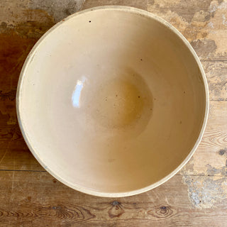Vintage French Stoneware Mixing Bowl - Very Large