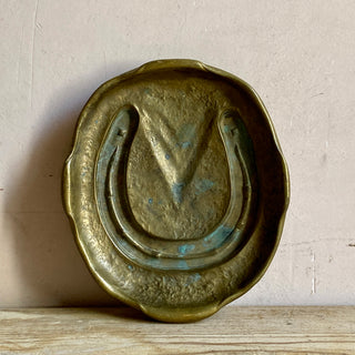 Vintage French Brass Horseshoe Vide-Poche