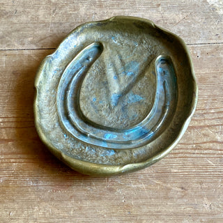 Vintage French Brass Horseshoe Vide-Poche