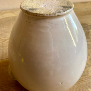 Antique French White Glazed Martres-Tolosane Rare Smaller Confit Pot