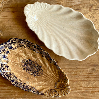 Two Antique French Ravier Dishes