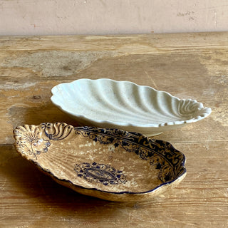 Two Antique French Ravier Dishes