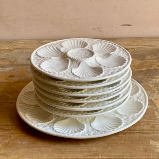 Vintage French Oyster Serving Plates and Platter