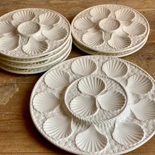 Vintage French Oyster Serving Plates and Platter