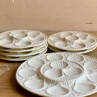 Vintage French Oyster Serving Plates and Platter
