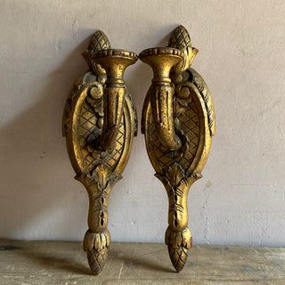 Pair Of Wooden Candle Wall Sconces