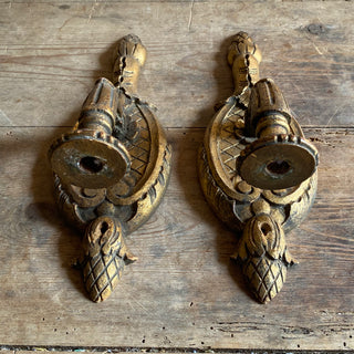 Pair Of Wooden Candle Wall Sconces