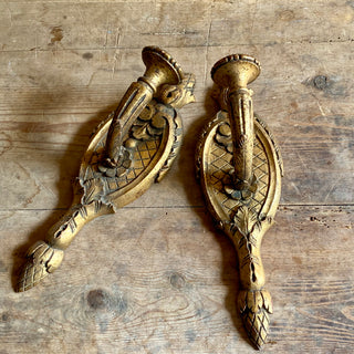 Pair Of Wooden Candle Wall Sconces