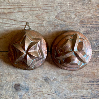Pair Of Antique French Copper Jelly Moulds
