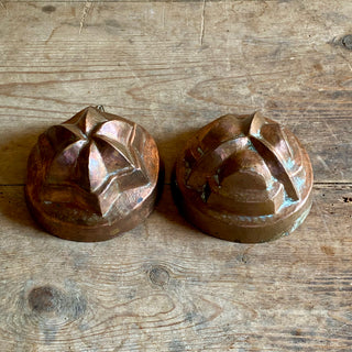 Pair Of Antique French Copper Jelly Moulds